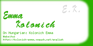 emma kolonich business card
